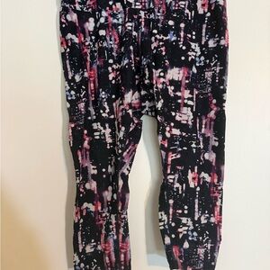 Calvin Klein Black and Pink Abstract Leggings